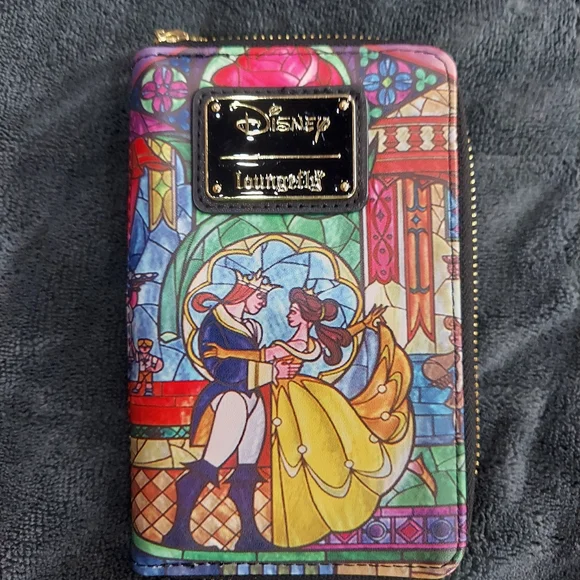 Loungefly Disney Beauty And The Beast Bag Purse Tote With Wallet - Picture 5 of 7